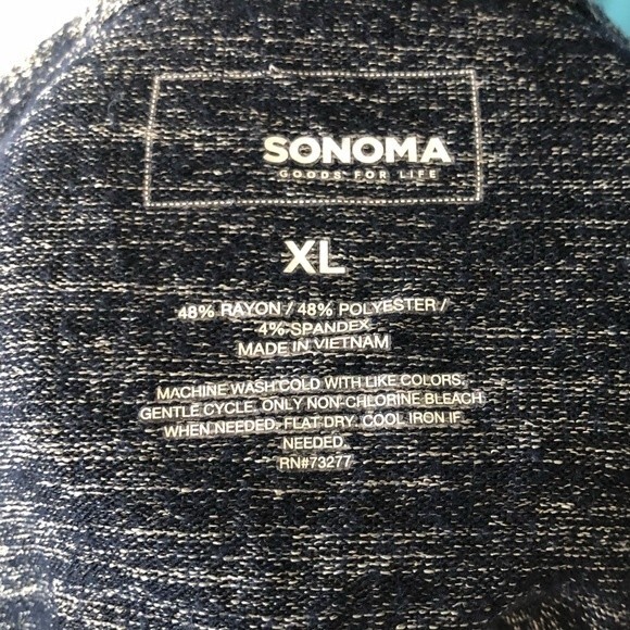 Sonoma Women’s Long Sleeve Sweater “Good For Life” ChestCross Navy Blue Gray.XL - Picture 3 of 13